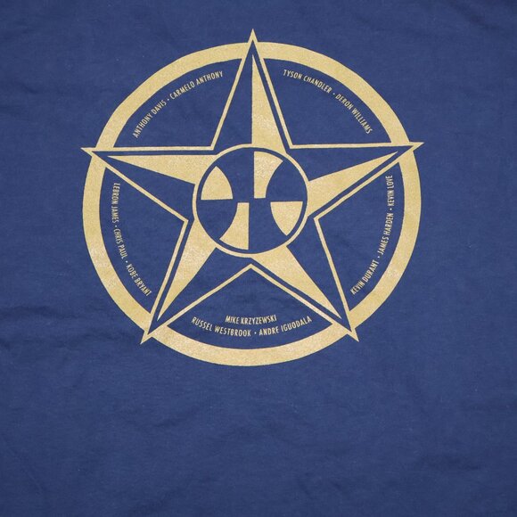 NWOT Rare Nike USA Basketball Men's 2012 Olympic Roster Tshirt Kobe Lebron Carme - Picture 2 of 6